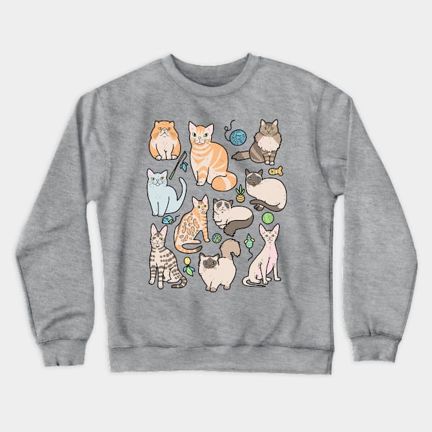 Cat Breeds Crewneck Sweatshirt by voidea